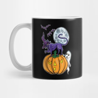 Witches Cat on a Pumpkin Mug